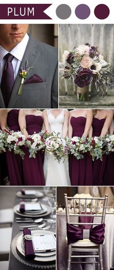 the wedding color scheme is purple and white