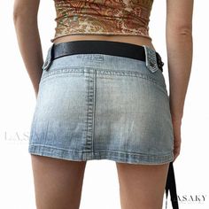 Lasaky - An Asymmetrical Pocket Designed Low Waist Denim Midi Skirt with Graded Wash and Utility Style to Accentuate the Hips Y2k Denim Skirt, Low Waist Skirt, Punk Skirt, Y2k Skirts, Streetwear Mode, Distressed Denim Skirt, Skirt Y2k, Denim Skirt Women, Cargo Skirt