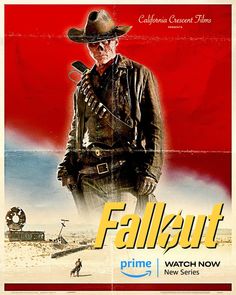 a movie poster for the film fall out with an image of a man wearing a cowboy hat