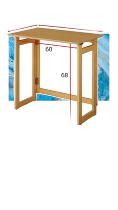 a wooden desk with measurements for the top and bottom section, including an angled edge