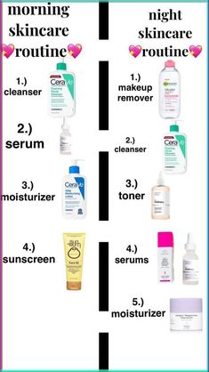 Morning and Night Skincare Routine#skin#skincare#morningskincare#nightskincare#skincareroutine Order Of Nighttime Skincare, Skin Care Routine And Products, Good Skincare Products For Dry Skin, Basic Skincare Products, Skin Care Routine Steps For Beginners, Small Skincare Routine, Skin Care From Target, Skin Care Routine Steps Products, Skincare Essentials List