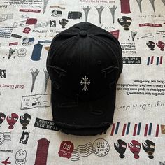 "Main Material Cotton Size Adjustable Style Casual Style Details Frayed Edges Crown Style Dome" Chrome Heart Hat, Chrome Hearts Trucker Hat, Heart Accessories, Visit Paris, Chrome Hearts, Notre Dame, Style Casual, Casual Style, Maine