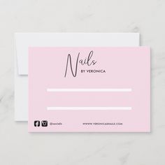 a pink and white business card with the name natalie by verancaa on it