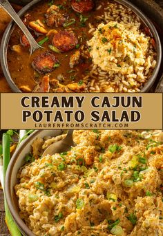 creamy cajun potato salad in a bowl