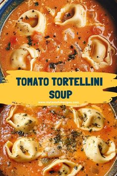 Make mealtime a breeze with this one-pot Tomato Tortellini Soup! Packed with flavor and made with simple ingredients, this recipe is not only easy to prepare but also a satisfying dish that the whole family will adore. Serve it with garlic bread for an unforgettable meal! Tomato Tortellini, Tomato Tortellini Soup, Canned Tomato Soup, Tortellini Recipes, Homemade Soup Recipe, Pasta Dinner Recipes, Juicy Tomatoes