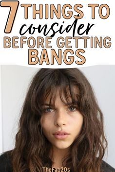 Should I get bangs?! Things to consider before grabbing the scissors and trimming your bangs! Although a new hairstyle can refresh your look, there are some things to keep in mind when you change up your look #bangs #shouldigetbangs #hairstyle #hairstyleideas Should I Get Bangs, Oval Face Bangs, Bangs And Glasses, Straight Across Bangs, Bangs Wavy Hair, Wavy Bangs, Cut Bangs, Cute Bangs, Hairstyle Color