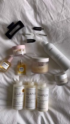 Hair Care Olaplex, Healthy Hair Goals Aesthetic, New Hair Aesthetic, Clean Girl Hair Products, Hair Care Aesthetics, Ouai Hair Aesthetic, Clean Hair Aesthetic, Hair Care Asethic, Aesthetic Hair Routine