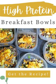 Make ahead breakfast bowls Healthy Breakfast On The Go Clean Eating, Healthy Breakfast Scramble Meal Prep, Meal Prep Breakfast Scramble, Breakfast Bowls High Protein, Easy High Protein Breakfast Meal Prep, Simple Protein Breakfast Ideas, Healthy Breakfast Recipes High Protein, Breakfast Bowl High Protein, Easy High Protein Breakfast Ideas