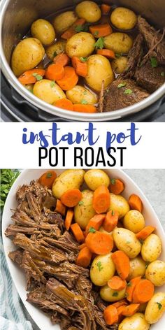 instant pot roast with carrots, potatoes and beef is an easy meal to make in the slow cooker