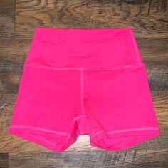 Never Worn Pink High Waist Athletic Shorts With Built-in Shorts, Pink Workout Bottoms With Short Inseam, Sporty Pink Bottoms With Short Inseam, Pink Relaxed Fit Shorts For Workout, Pink Relaxed Fit Workout Shorts, Pink Athleisure Bottoms With Short Inseam, Pink Workout Shorts With Short Inseam, Pink Relaxed Fit Workout Bottoms, Pink Sports Shorts With Short Inseam