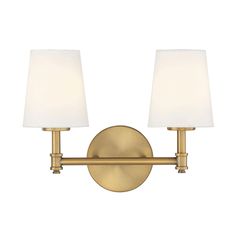 15 Inch 2 Light LED Bath Vanity Light | Capitol Lighting Brass Vanity Light, White Linen Fabric, Contemporary Vanity, Bathroom Vanity Light, Brass Bathroom, Powder Bath, Bath Vanity Lighting, Bath Light, Candelabra Bulbs