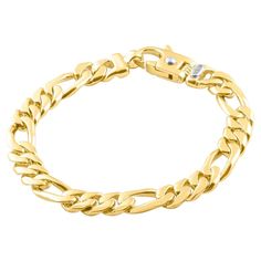 This stunning men's bracelet is made of solid 14k yellow gold. The bracelet weighs 55 grams and measures 9". The piece features a durable lobster clasp. #Bd-3780 Men's Bracelet, Link Bracelets, Mens Bracelet, Lobster Clasp, Jewelry Bracelets, Yellow Gold, Bracelet, Yellow, For Sale