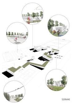 an architectural drawing shows the various areas in which people can see what they are doing