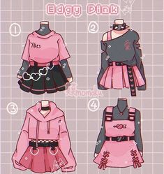 the instructions for how to dress up an anime character in pink and black clothes, with text