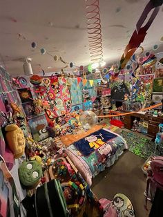 a room filled with lots of stuffed animals and toys