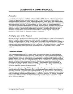 a white paper with the words developing grant proposal