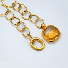 This fun necklace is composed of 18K yellow gold handmade mixed-shape links for a unique take on a classic chain. The Necklace has a connector that can be adjusted by hooking the clasp through any link desired. 18K Yellow Gold 21mm x 16.2mm big links 13.3mm x 11.7mm small links Connector 3mm thick 20mm x 15mm Citrine 16mm approx 8tcw 18" Long Thank you for visiting our shop!Visit our website DmKJewelry.comAlso Follow us on Instagram https://www.instagram.com/dmkjewelryny/ Citrine Necklace, Cool Necklaces, Citrine, Convertible, Yellow Gold, Chain, Yellow, Gold, Instagram