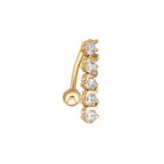 Add a hint of sparkle to your look with this 10k gold cubic zirconia belly ring.Click on this JEWELRY & WATCHES GUIDE to learn about fit, styles, materials and more! Length: 18 mm Gauge: 16g Thread: external Metal: 10k gold Plating: rhodium Finish: polished Packaging: pouchSTONE DETAILS Stone type: cubic zirconia Total weight: 1/2 ct. Center stone size: 3 mm Shape: round Setting: prong Gemstones may have been treated to enhance their appearance. Special care may be required. Please visit our Gemstone Treatment & Special Care Guide for more information. Size: One Size. Color: Yellow. Gender: female. Age Group: adult. Anniversary Yellow Gold Cubic Zirconia Piercings, Gold Cubic Zirconia Fine Jewelry Piercings, Gold Cubic Zirconia Piercings Fine Jewelry, Gold Piercings With Diamond Accents And Cubic Zirconia, Elegant Cubic Zirconia Belly Rings, Elegant Round Cubic Zirconia Belly Rings, Elegant 14k Yellow Gold Belly Rings, Gold Cubic Zirconia Piercings With Prong Setting, Gold Piercings With Diamond Accents In 14k Gold