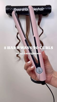 PRO HAIR HACKS, TIPS & TUTORIALS | Would you try any of these 🤔 I tried 3 new (and hard) ways to curl using a straightener/flat iron Using the ghd original styler... | Instagram Curled Hairstyles, Girl Room, You Tried, Hair Hacks, Hair Tutorial