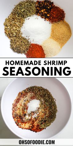 Text reads Homemade Shrimp Seasoning Ramen Seasoning Recipe, Shrimp Boil Seasoning, Shrimp Taco Seasoning, Grilled Shrimp Seasoning, Shrimp Sauteed, Ramen Seasoning, How To Make Shrimp, Flavorful Shrimp