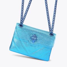 Designer Shoes & Accessories For Men & Women | Kurt Geiger Blue Leather Shoulder Evening Bag, Blue Leather Rectangular Evening Bag, Blue Leather Shoulder Bag For Party, Blue Leather Party Bag, Blue Eagle, Outfit Pieces, Trendy Purses, Handbag Essentials, Cute Pastel Wallpaper