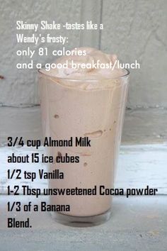 Wendy's Frosty, Frappe Recipe, Drinks Smoothies, Mix Drinks, Healthy Superfoods, Bariatric Eating