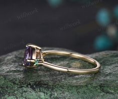 - Metal: Solid gold(10K/14K/18K white/yellow/rose gold),925 sterling silver,platinum available- Main Stone: 6.5mm trillion cut lab alexandrite- Accent Stone: lab emeralds and lab alexandrites- Can be personalized: Yes Wedding Ring Art, Stone Wedding Ring, Wedding Rings Art, Art Deco Emerald, Stone Wedding, Art Deco Wedding Rings, Alexandrite Engagement Ring, All Gems, Ring Art Deco