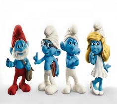 the smurfs are dressed in different outfits