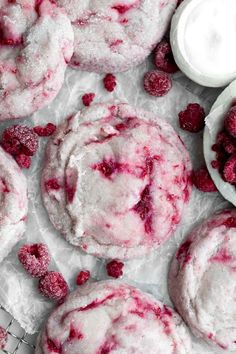 raspberry cookies with powdered sugar on top