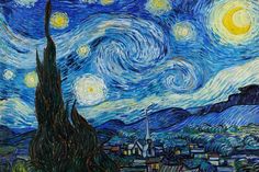 Van Gogh Starry Night Mural Wallpaper-Wall Mural-Eazywallz Starry Night Painting, The Starry Night, Night Painting, Vincent Van Gogh, Van Gogh, Starry Night, Van, Art