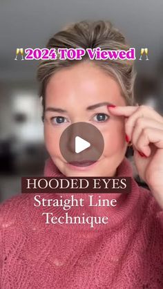 Sonya MacDonald /Over 40 Makeup/Skin on Instagram: "🫶🏻This reel got over 2.2 million views in 2024! 🥂
🫣The funny thing is…I avoided eyeshadow demos for so long on Instagram because hooded eyes can be so hard! 😬
And it’s not easy putting yourself out there, especially when you don’t feel good at something.

But I leaned in, and started trying tricks and putting them out there! 
Because if I struggle with something, maybe someone else feels the same way and can find them useful!! 🤷‍♀️

This was a simple 2 shade look and MUA Wayne Goss’ Straight Line HACK!

Find the highest point of your eyelid, which is usually about your pupil. Make a dot.
Grab a handkerchief and place it on the outer corner of your nose to your eyebrow.
Apply eyeshadow from the center of your eye straight out toward