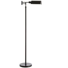 a black floor lamp on a white background