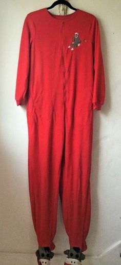 Nick and Nora Sock Monkey Pajamas Medium Red Fleece One Piece Footie Romper #NickNora #OnePiece #Casual Nick And Nora Pajamas, Monkey Pajamas, Nick And Nora, Pajamas All Day, Footie Pajamas, Flannel Pajama Sets, Footie Pajama, Red Fleece, Sock Monkey