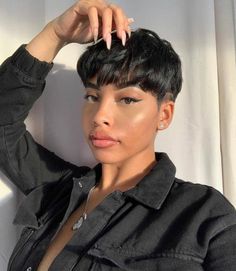 Short Chopped Cut for Black Ladies Women Pixie Haircut, Short Hair Dont Care, Black Hair Short Cuts, Short Shaved Hairstyles, Shine Hair, Natural Hair Cuts, African American Wigs, Short Hair Pixie Cuts, Boy Cuts