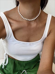 Pearl choker. Great necklace for layering. Gold filled. 13 inches + 2 inch extender White Beaded Choker With Adjustable Chain, White Beaded Choker Necklace With Adjustable Chain, White Pearl Clavicle Choker Necklace, Elegant Choker Chain Necklace, Elegant 16 Inch Chain Choker Necklace, Elegant 16 Inch Choker Chain Necklace, Elegant Single Strand Choker Necklace, White Single Strand Pearl Choker, Everyday Single Strand Choker Jewelry