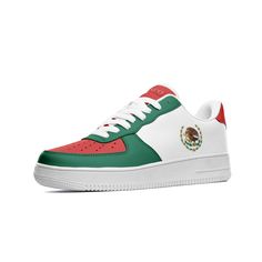 "Extremely comfortable custom leather Mexico sneakers with design on both sides, Mexico flag green and red accents, and Mexico text on the tongues - Perfect shoes to match your jersey on gameday. These are awesome for any Mexico soccer fan, or anyone with Mexican heritage! .: Made of leather .: Great quality! .: 3-13.5 US sizes .: Non-marking rubber outsole for traction and durability .: Perforated toe box provides breathability. .: Comfort and impact protection. I Can Ship Worldwide! ** Please Mexico Shoes, Mexico Colors, Mexico National Team, Mexican Shoes, Mexico Soccer, Mexican Heritage, Soccer Fan, Mexico Flag, Sneakers Athletic