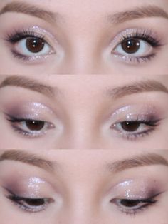 Shimmering lavender eye makeup. Makeup For Lavender Outfit, Lavender Eyeshadow Look, Silver Purple Eyeshadow, Soft Lilac Eye Makeup, Purple Hoco Makeup, Lavender Haze Makeup, Light Purple Eye Makeup, Purple Dress Makeup, Soft Purple Makeup