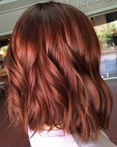 by shelbywhitehair Summer Inspired Hair Color, Fall Hair Red Brown, Red Cooper Short Hair, Short Layered Ginger Hair, Cooper Hair Color Short Hair, Burnt Copper Hair Color, Soft Autumn Hair Color Red, Cooper Auburn Hair Color, Cooper Ombre Hair