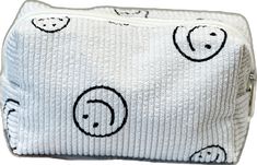 Casual Rectangular Cosmetic Bag For Travel, Casual Rectangular Travel Cosmetic Bag, Trendy White Cosmetic Bag, Casual Travel Cosmetic Pouch Bag, Trendy Portable Cosmetic Bag For Everyday, Trendy Portable Cosmetic Bag For Daily Use, Casual Large Capacity Cosmetic Bag For Everyday, Casual Large Capacity Cosmetic Bag, Large Capacity Casual Cosmetic Bag For Everyday Use