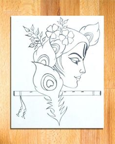 Janmastami Drawing Ideas, Krishan Ji Drawings, Lord Krishna Mandala Art, Krishna Line Art, Janmashtami Drawing Ideas, Krishna Drawing Ideas, Shree Krishna Drawing, Lord Shree Krishna, Janmashtami Drawing