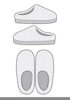 a pair of slippers and a hat are shown in this drawing technique, which is easy to draw