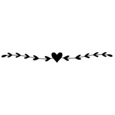 a black and white silhouette of a heart with an arrow on it's side