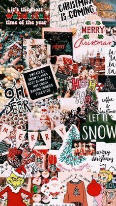 a collage of christmas stickers and pictures