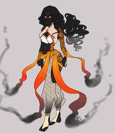 Fire Genasi Female Dnd, Fire Genasi Female, Fire Genasi, Fire Oc, Fantasy Inspiration