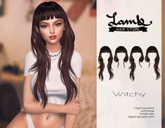 an image of a woman with long hair for the simse game, witchy