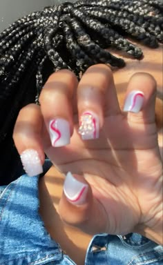 Nails 7th Grade, Thick Short Natural Hair Styles, Cute Short Square Nails Black, Back To School Nails 6th Grade, Cute Nails For School Short, Short Square Acrylic Nails For School, Kid Nails Ideas, Cute Short Nail Set Ideas, Nails For 13 Yrs Old