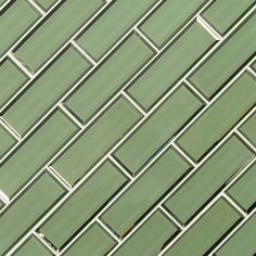 Evergreen beveled subway 11.73 x 11.73 glass mesh mounted mosaic tile 2 X6 SMOT-GLSST-EVEBEV8MM product shot multiple tiles angle view Beveled Subway Tile, Fireplace Facade, Tiles For Wall, Mosaic Floor Tile, Mosaic Wall Tiles, Shower Surround, Green Hues, Glass Mosaic, Mosaic Wall