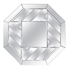 a mirror that is shaped like a hexagonal structure with diagonal lines on it