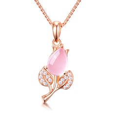 Finish off looks with a bit of glitz by donning this necklace designed to shine with a luxe 18-karat rose gold plating. Chain: 18'' L Pendant: 0.47'' W x 0.59'' L Lobster claw clasp 18k rose gold-plated copper / cubic zirconia / rose quartz Rose Gold Flower Pendant Clavicle Necklace, Rose Gold Clavicle Chain Necklace With Flower Pendant, Rose Gold Flower Pendant Necklace In Fine Jewelry Style, Rose Gold Clavicle Chain Necklace For Mother's Day, Pink Gold Plated Necklace For Anniversary, Mother's Day Rose Gold Clavicle Chain Necklace, Formal Rose Gold Necklaces With Flower Pendant, Formal Rose Gold Necklace With Flower Pendant, Rose Gold Cubic Zirconia Round Necklace