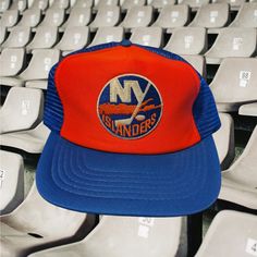 Deadstock Vintage 90s NY Islanders Trucker Hat  This piece is in great vintage shape! I do not guarantee fit of this piece.. sizing charts have changed over the years. Dm if you have any more questions or want more specific pictures ALL SALES ARE FINAL Retro Curved Brim Hat For Fan Merchandise, Retro Snapback Hats For Fan Merchandise, Retro Trucker Hat For Sports Events, Vintage Snapback Hat For Fan Merchandise, Ny Islanders, Goosebumps Books, Trucker Cap, Vintage 90s, Caps Hats